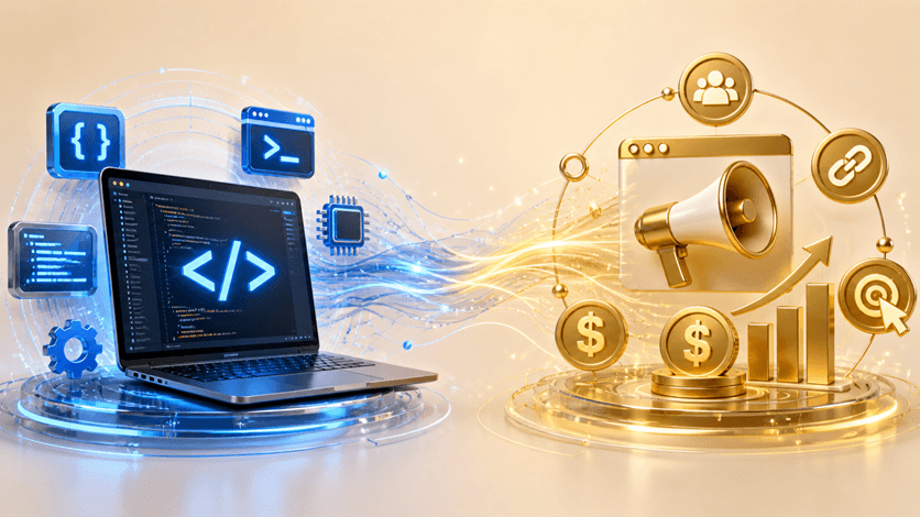 تصميم بصري يوضح مشروع لوحة تحكم لتحليل حملات الأفلييت