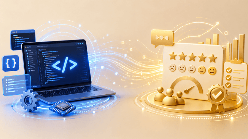 تصميم بصري يوضح مشروع تقييم وقياس رضا العملاء