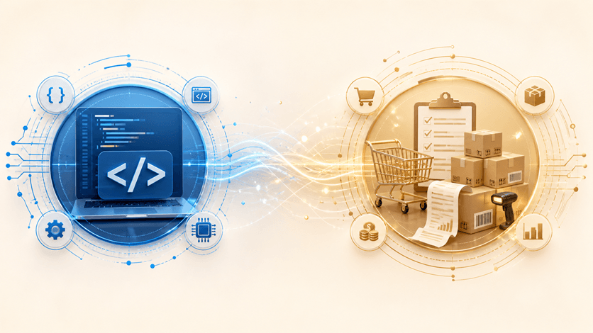 تصميم بصري يوضح مشروع مبيعات ومخزون وحسابات